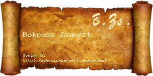 Bokross Zsanett névjegykártya